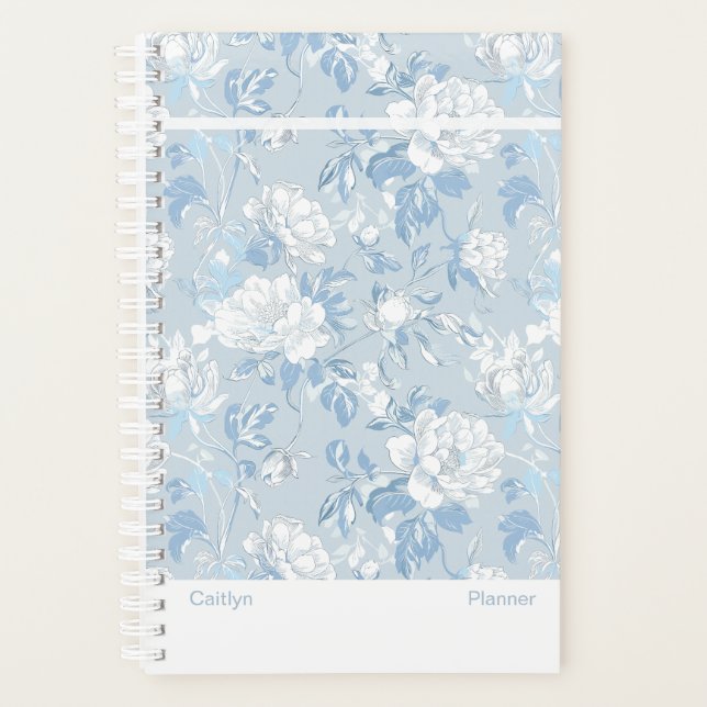 Dusty Blue Floral Small Planer (Vorderseite)
