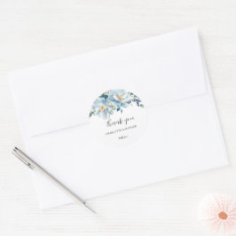 Dusty Blue Floral Vielen Dank für Ihr Interesse an Runder Aufkleber