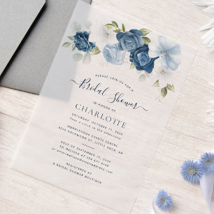 Dusty Blue Floral Watercolor Script Brautparty