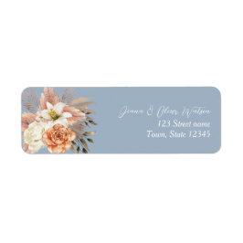 Dusty Blue Floral Wedding Address Label