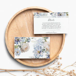 Dusty Blue Floral Wedding Card RSVP Karte
