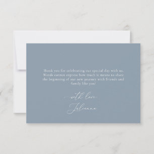 Dusty Blue Floral Wedding Danke Card