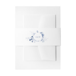 Dusty Blue Floral Wedding Einladung Bly Band