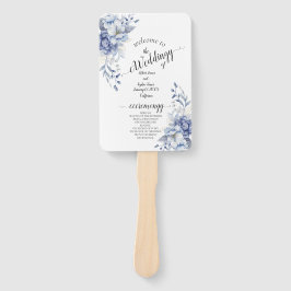 Dusty Blue Floral Wedding Fächer