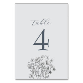 Dusty Blue Floral Wedding Tischnummer