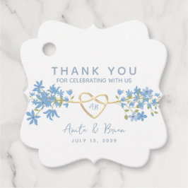 Dusty Blue Floral Wedding Vielen Dank Geschenkanhänger