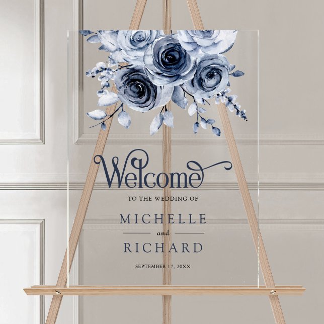 Dusty Blue Floral Wedding Welcome (Créateur téléchargé)