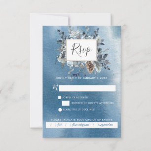 Dusty Blue Floral with/out Meetings Choices RSVP C