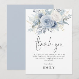 Dusty Blue Florals Brautparty Vielen Dank Karte