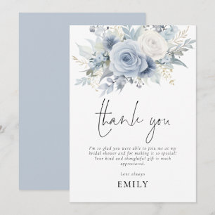 Dusty Blue Florals Brautparty Vielen Dank Karte