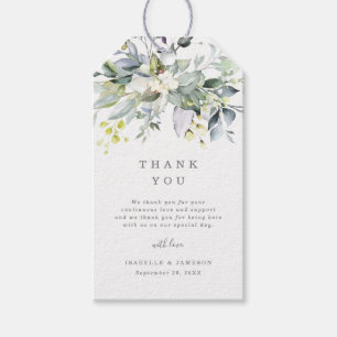 Dusty Blue Florals Gift Tags Geschenkanhänger
