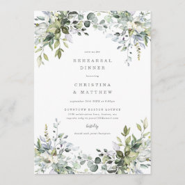 Dusty Blue Florals Probe Abendessen Einladung