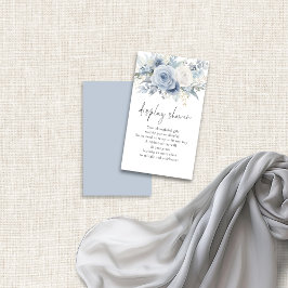 Dusty Blue Florals Script Display Brautparty Begleitkarte