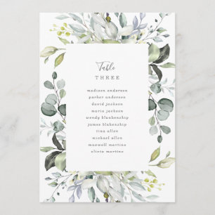 Dusty Blue Florals Tischnummer mit Sitzgelegenheit