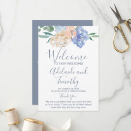 Dusty Blue Florals Wedding Programm