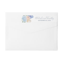 Dusty Blue Florals Wedding Wrap rund um Label