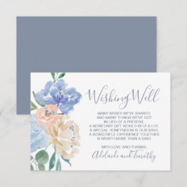 Dusty Blue Florals Wedding wünscht gut Begleitkarte