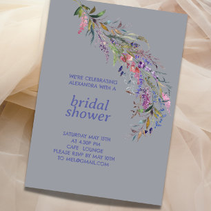 Dusty Blue Flower Garden Invitation de douche nupt