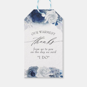 Dusty Blue Flowers Elegant Wedding Vielen Dank Geschenkanhänger