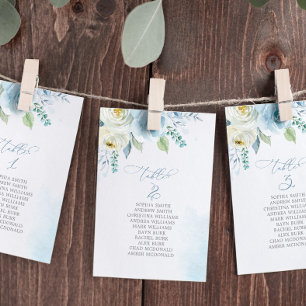 Dusty Blue Flowers Tischnummer 3 Sitzplan