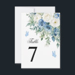 Dusty Blue Flowers Wedding Table Number Einladung<br><div class="desc">*** Please enter H170 in the store search to find all matching items *** Or visit our Dusty Blue Flowers Collection. *** This high-quality design is easy to customize to match your wedding colors, styles and theme. For further customization, please click the "Edit using Design Tool" link and use our...</div>