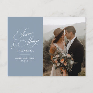 Dusty Blue Forever und immer Hochzeit Vielen Dank Postkarte