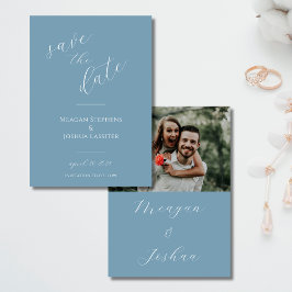 Dusty Blue Foto Rett Date Save The Date