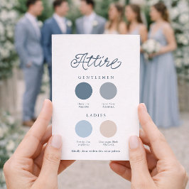 Dusty Blue French Wedding Attire Card Einladung
