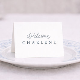 Dusty Blue French Wedding Place Card Tischnummer
