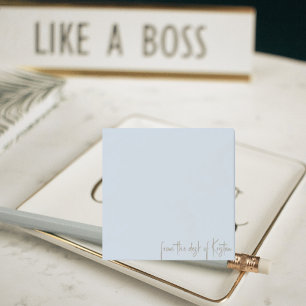 Dusty Blue From the Desk of Individuelle Name Post-it Klebezettel