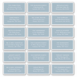 Dusty Blue Gast Empfänger Name Address Shipping Aufkleber