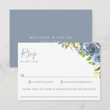 Dusty Blue Gelb Floral Wedding Food Allergie UAWG