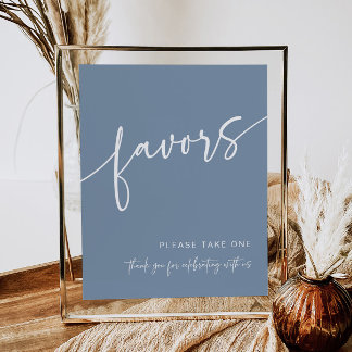 Dusty Blue Gevor Sign Modern Minimalistisch Dusche Poster