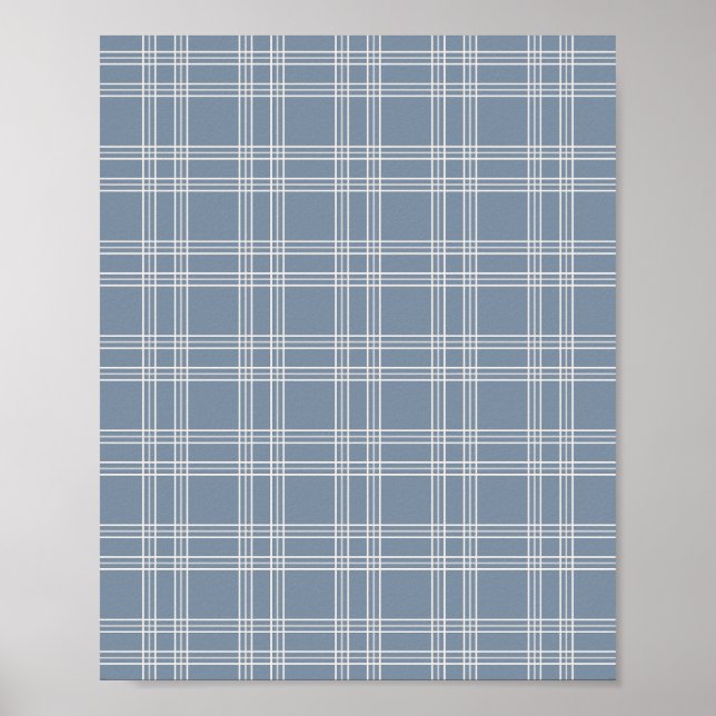 Dusty Blue Gingham Poster (Vorne)