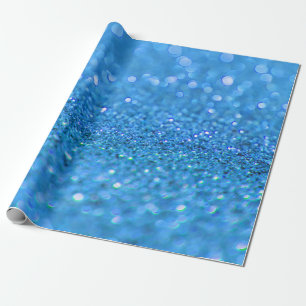 Dusty Blue Glitzer Design Geschenkpapier