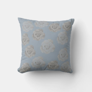 Dusty Blue Gray Floral Gray Dark Elegant Klasse Kissen