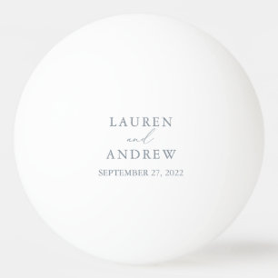 Dusty Blue Gray Wedding Personalisiert Tischtennisball