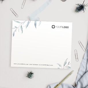 Dusty Blue Green Energy Logo Business Stationery Mitteilungskarte