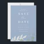 Dusty Blue Green Leaf Elegance Wedding Save The Date<br><div class="desc">Dusty Blue Green Leaf Elegance Wedding Save the Date See Matching Collection in Niche und Nest Store</div>