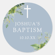 Dusty Blue Greenerity Baptism Christening Favor