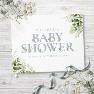 Dusty Blue Greenerity Letter Baby Shower Gästebuch