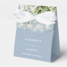 Dusty Blue Greenerity String Lights Wedding