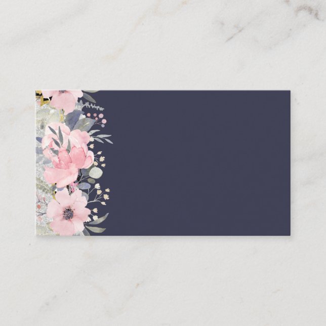 Dusty Blue Greenerity Wedding Stationery BUDGET Visitenkarte (Vorderseite)