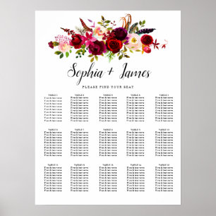 Dusty Blue Greenery Elegante Hochzeitsstiftung Poster