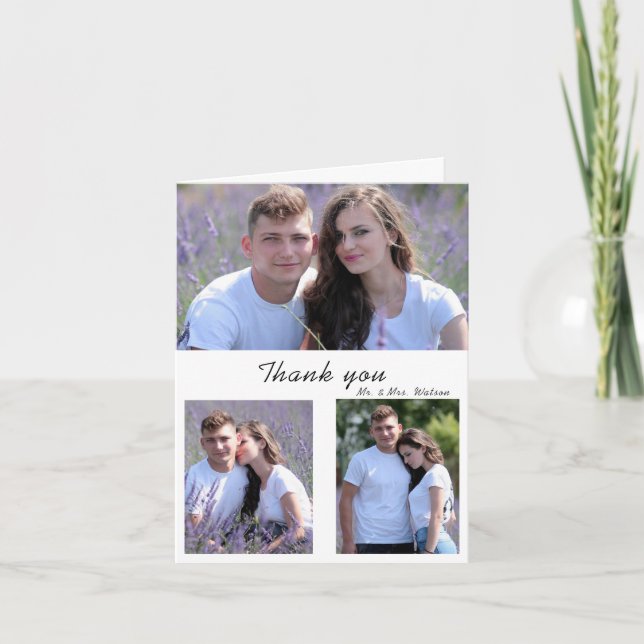 Dusty Blue Greenery Eucalyptus Blätter Wedding Dankeskarte (Vorderseite)