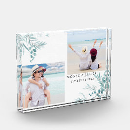 Dusty Blue Greenery Eucalyptus Blätter Wedding Fotoblock