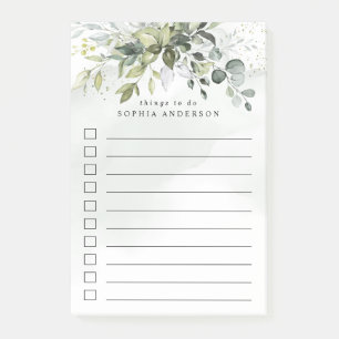 Dusty Blue Greenery Sukkulente Elegant zur Liste Post-it Klebezettel