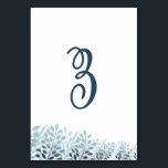 Dusty Blue Greenery Wedding Table Number Card Tischnummer<br><div class="desc">Bring a polished and cohesive look to your reception tables with these elegant botanical wedding table number cards. Featuring soft dusty blue and muted green foliage along the base, this design adds a subtle, nature-inspired accent while maintaining a clean and modern aesthetic. The large script table number creates a graceful...</div>