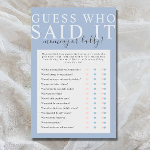 Dusty Blue Guess, der sagte, es Baby Dusche Spiel