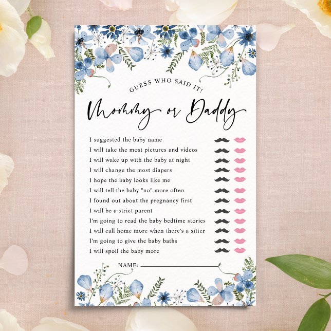Dusty Blue Guess Who Mama oder Vater Baby Showspie (Von Creator hochgeladen)